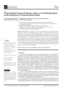 Examining the Impact of Squaric Acid As a Crosslinking Agent on the Properties of Chitosan-Based Films