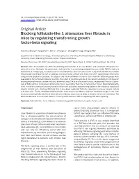 Original Article Blocking Follistatin-Like 1 Attenuates Liver Fibrosis in Mice by Regulating Transforming Growth Factor-Beta Signaling