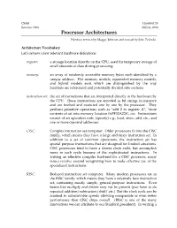 Processor Architectures