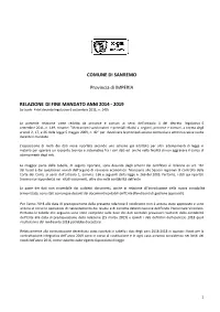 Relazione Di Fine Mandato 2014