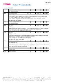Sydney Program Guide