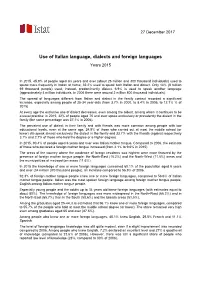 Use of Italian Language, Dialects and Foreign Languages Years 2015