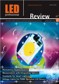 41 Photometry Standardization Measurement with Integrating Spheres Standards for Smart Lighting Voltage Limits for PWM Operated