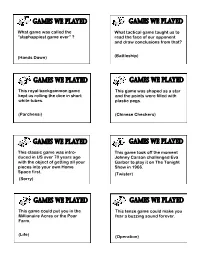 60S 70S Game Challenge Cards with Answers