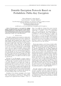 Deniable Encryption Protocols Based on Probabilistic Public-Key Encryption