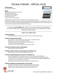 Focaal Forums - Virtual Issue