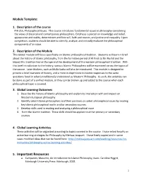 Module Template: 1. Description of the Course