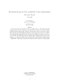 Revisiting the Proof of the Complexity of the Sudoku Puzzle