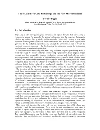 The MOS Silicon Gate Technology and the First Microprocessors