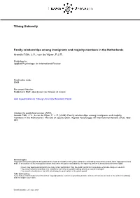 Tilburg University Family Relationships Among Immigrants and Majority
