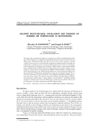 Atlantic Multi-Decadal Oscillation and Changes of Summer Air Temperature in Montenegro