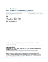Deford Bailey (1899 -1982)