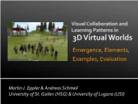 Emergence, Elements, Examples, Evaluation