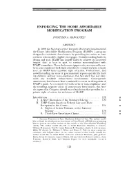 Enhancing the Home Affordable Modification Program