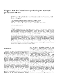 Graphene Field-Effect Transistor Array with Integrated Electrolytic Gates Scaled to 200 Mm