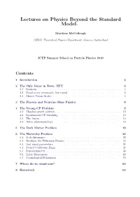 Lectures on Physics Beyond the Standard Model