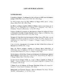 List of Publications