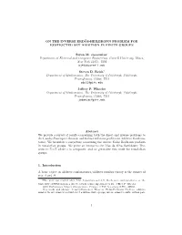 On the Inverse Erd˝Os-Heilbronn Problem For