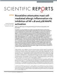 Roxatidine Attenuates Mast Cell-Mediated Allergic Inflammation Via Inhibition of NF-Κb and P38 MAPK Activation