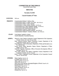 COMMITTEE of the WHOLE MINUTES C��N��L �F Th� C��Nt� �F M�