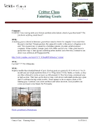 Critter Class Fainting Goats