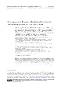 Development of Transition Radiation Detectors for Hadron Identification