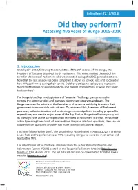 Did They Perform? Assessing ﬁ Ve Years of Bunge 2005-2010