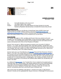 Resolution Calling on the BUSD Board and Superintendent to Consider Renaming Thousand Oaks Elementary to Kamala Harris Elementary School