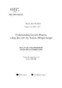 Understanding Growth Pharma: a Deep Dive Into the Actavis-Allergan Merger