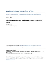 Unusual Punishment: the Federal Death Penalty in the United States