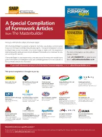 A Special Compilation of Formwork Articles a Special Compilation of Formwork Articles from the Masterbuilder from the Masterbuilder