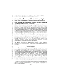 Co-Adaptation Processes of Syntactic Complexity in Real-Time Kindergarten Teacher-Student Interactions