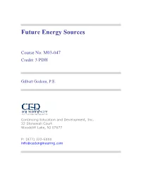 Future Energy Sources