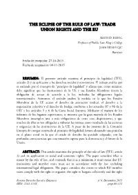 The Eclipse of the Rule of Law: Trade Union Rights and the Eu