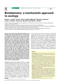 Biotelemetry: a Mechanistic Approach to Ecology