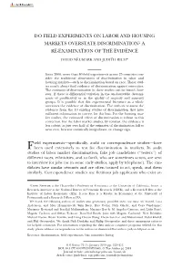 Do Field Experiments on Labor and Housing Markets Overstate Discrimination? a Re-Examination of the Evidence