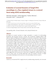 Evaluation of Seasonal Dynamics of Fungal DNA Assemblages in a Flow-Regulated Stream in a Restored Forest Using Edna Metabarcoding