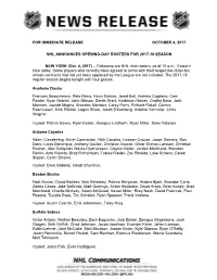 For Immediate Release October 4, 2017