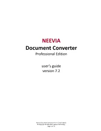 Neevia Document Converter Pro User Manual