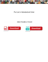 Put List in Alphabetical Order