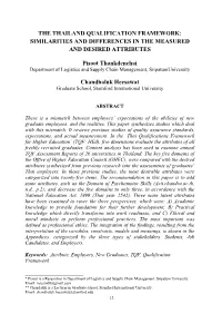 The Thailand Qualification Framework: Similarities and Differences in the Measured and Desired Attributes