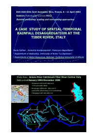 A Case Study of Spatial-Temporal Rainfall Disaggregation at the Tiber River, Italy