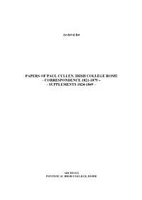 Cullen Collection Is the So-Called "New Collection" (4 Archival Boxes); Not Under Discussion Here