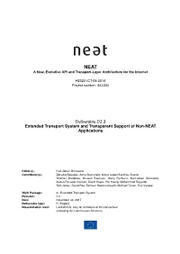 Deliverable D3.3 Extended Transport System and Transparent Support of Non-NEAT Applications