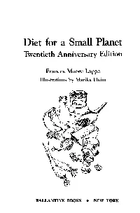 Diet for a Small Planet Twentieth Anniversary Edition