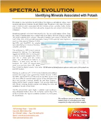 Spectral Evolution Identifying Minerals Associated with Potash