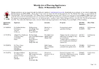 Weekly List of Planning Applications Date: 14 November 2014
