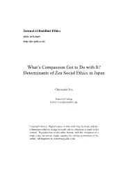 What's Compassion Got to Do with It? Determinants of Zen Social Ethics