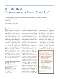 Will the Real Pseudodementia Please Stand Up?