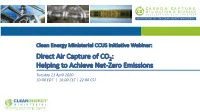 Direct Air Capture Of